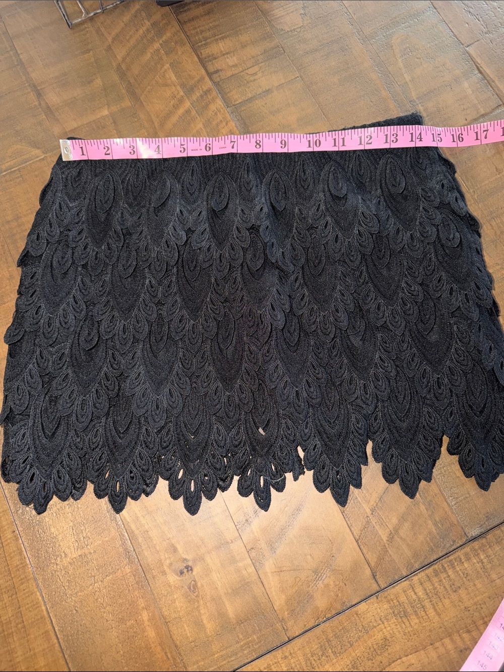 ANGL Black Layered Lace Petal Mini Skirt - Picture 5 of 6